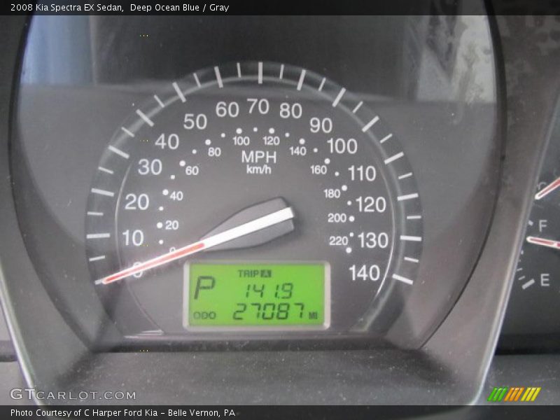 Deep Ocean Blue / Gray 2008 Kia Spectra EX Sedan