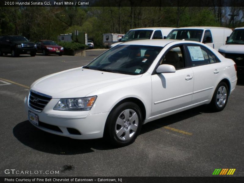 Pearl White / Camel 2010 Hyundai Sonata GLS