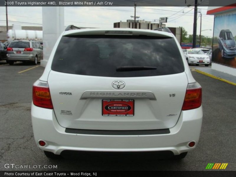 Blizzard White Pearl / Ash Gray 2008 Toyota Highlander 4WD