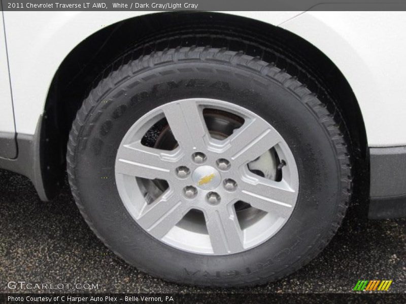 White / Dark Gray/Light Gray 2011 Chevrolet Traverse LT AWD