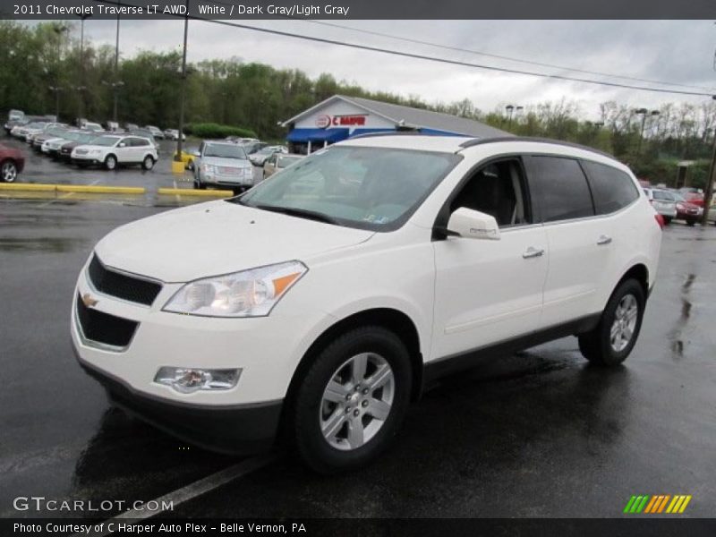 White / Dark Gray/Light Gray 2011 Chevrolet Traverse LT AWD