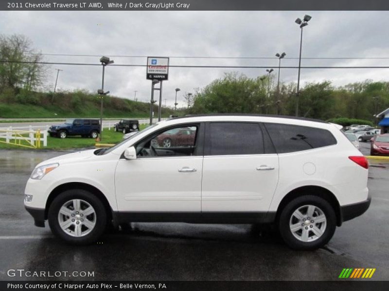 White / Dark Gray/Light Gray 2011 Chevrolet Traverse LT AWD
