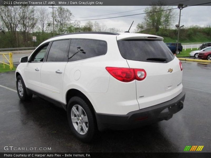 White / Dark Gray/Light Gray 2011 Chevrolet Traverse LT AWD