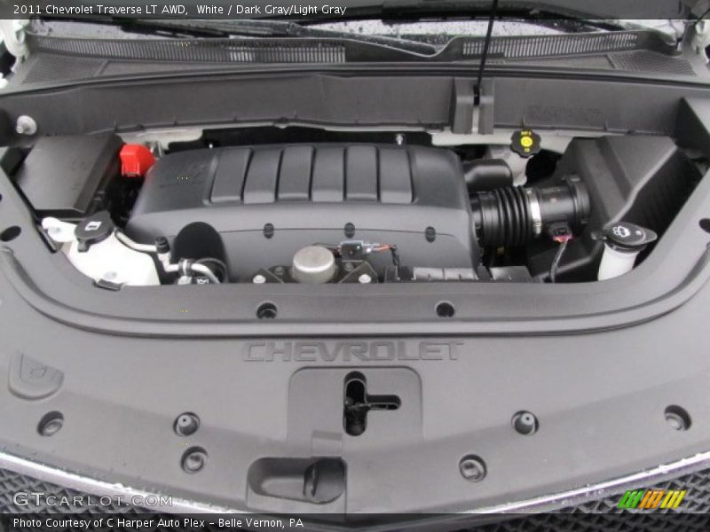 White / Dark Gray/Light Gray 2011 Chevrolet Traverse LT AWD