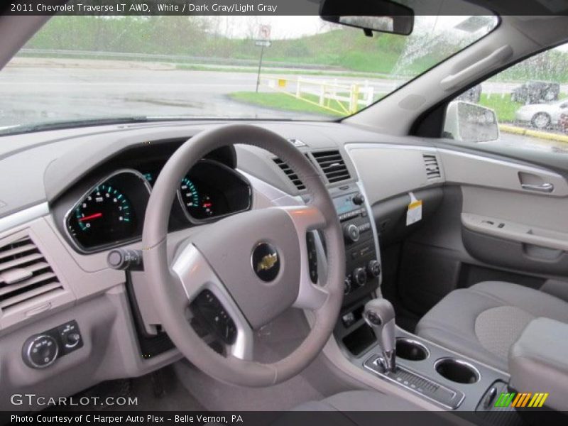 White / Dark Gray/Light Gray 2011 Chevrolet Traverse LT AWD