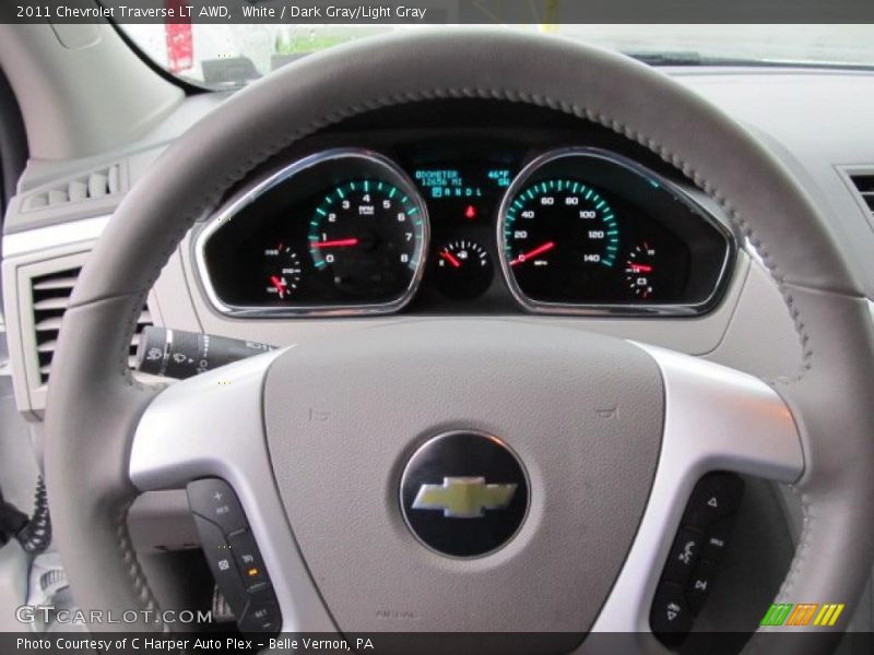 White / Dark Gray/Light Gray 2011 Chevrolet Traverse LT AWD