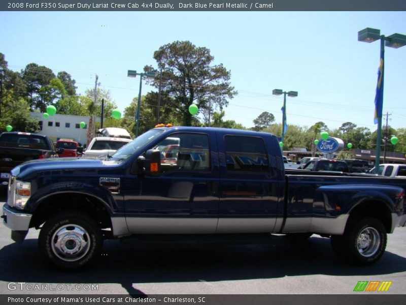 Dark Blue Pearl Metallic / Camel 2008 Ford F350 Super Duty Lariat Crew Cab 4x4 Dually