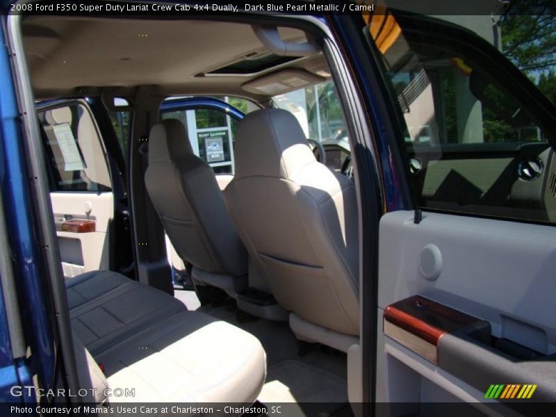 Dark Blue Pearl Metallic / Camel 2008 Ford F350 Super Duty Lariat Crew Cab 4x4 Dually