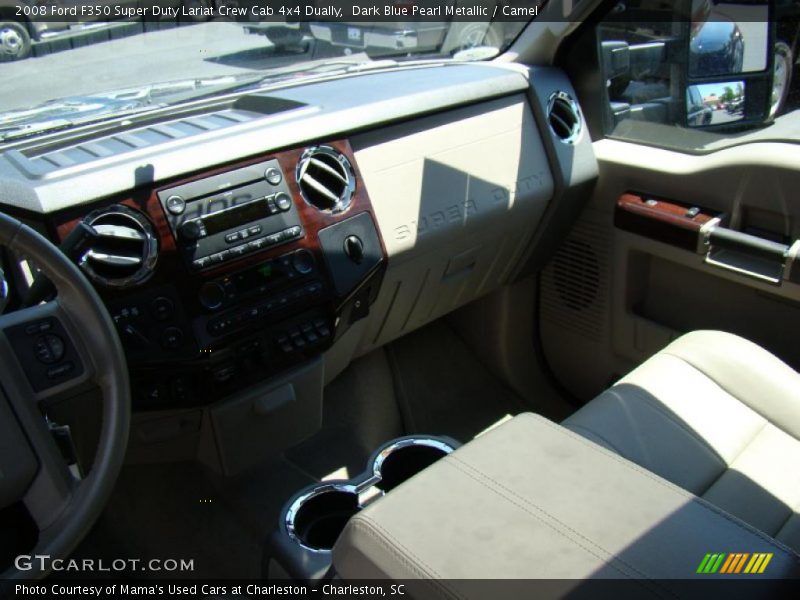 Dark Blue Pearl Metallic / Camel 2008 Ford F350 Super Duty Lariat Crew Cab 4x4 Dually