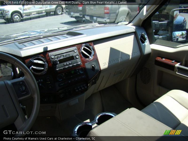 Dark Blue Pearl Metallic / Camel 2008 Ford F350 Super Duty Lariat Crew Cab 4x4 Dually