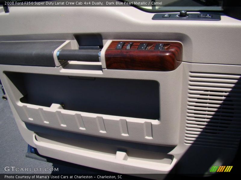 Dark Blue Pearl Metallic / Camel 2008 Ford F350 Super Duty Lariat Crew Cab 4x4 Dually