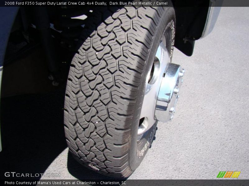 Dark Blue Pearl Metallic / Camel 2008 Ford F350 Super Duty Lariat Crew Cab 4x4 Dually