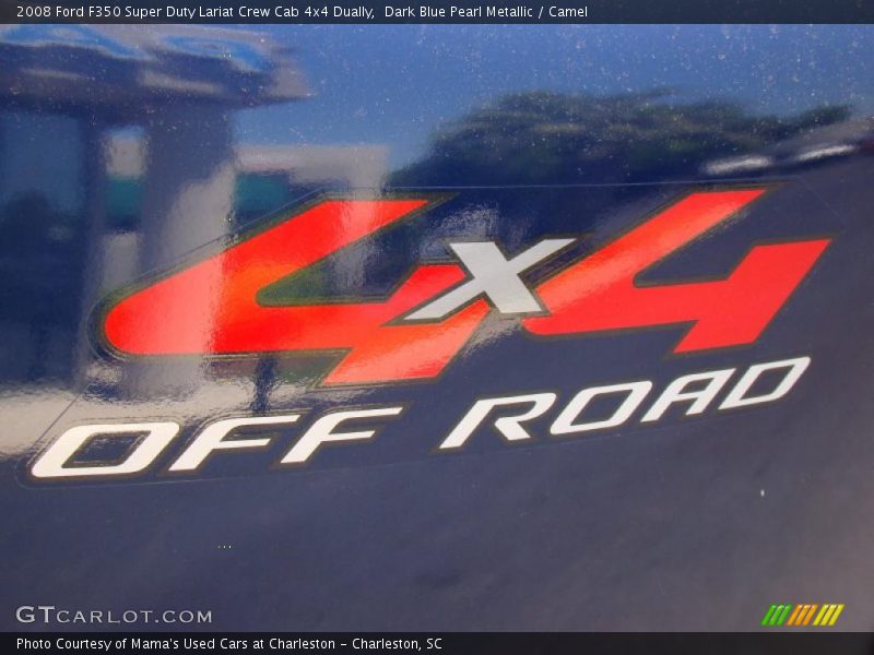 Dark Blue Pearl Metallic / Camel 2008 Ford F350 Super Duty Lariat Crew Cab 4x4 Dually