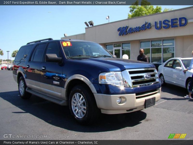 Dark Blue Pearl Metallic / Charcoal Black/Camel 2007 Ford Expedition EL Eddie Bauer