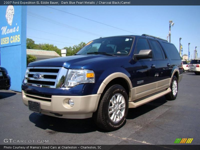 Dark Blue Pearl Metallic / Charcoal Black/Camel 2007 Ford Expedition EL Eddie Bauer