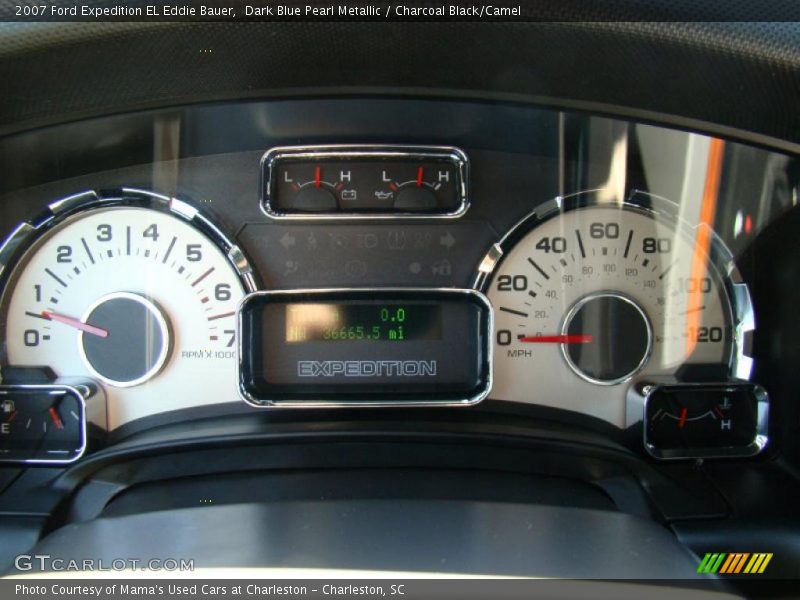 Dark Blue Pearl Metallic / Charcoal Black/Camel 2007 Ford Expedition EL Eddie Bauer