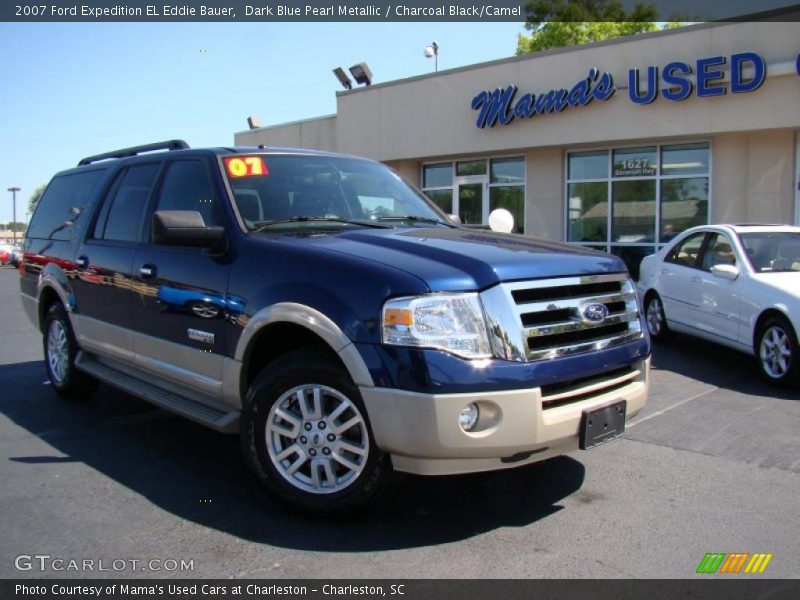 Dark Blue Pearl Metallic / Charcoal Black/Camel 2007 Ford Expedition EL Eddie Bauer