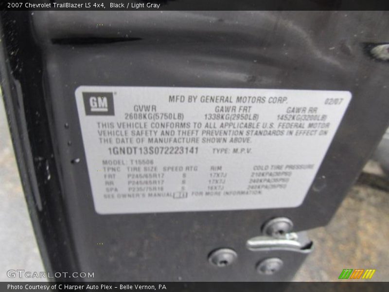 Black / Light Gray 2007 Chevrolet TrailBlazer LS 4x4