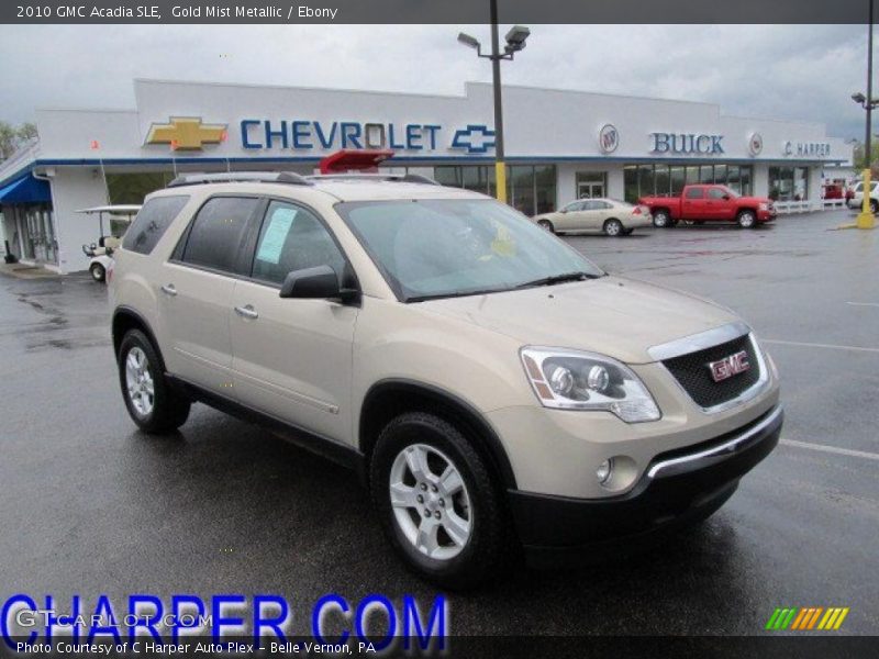 Gold Mist Metallic / Ebony 2010 GMC Acadia SLE