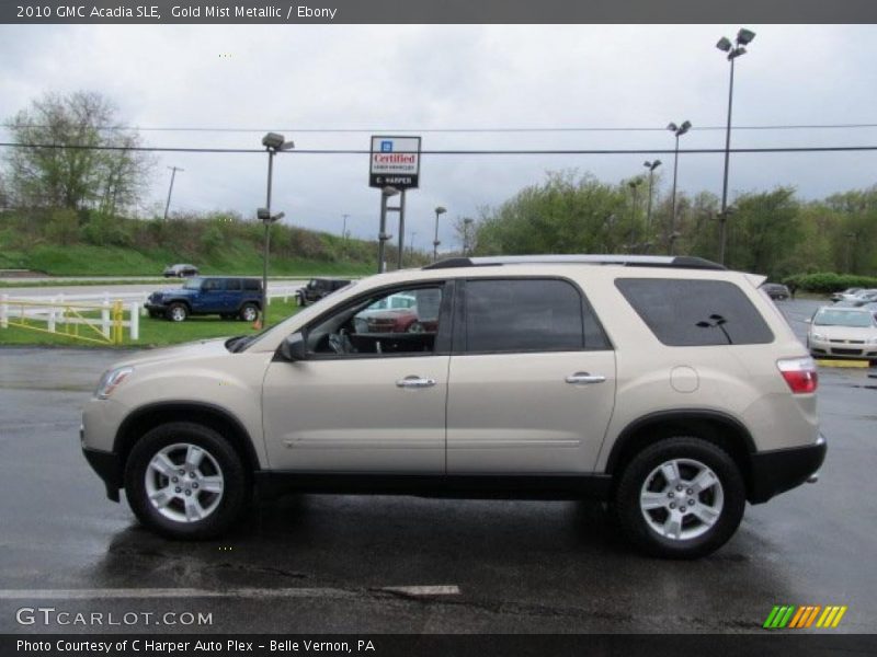 Gold Mist Metallic / Ebony 2010 GMC Acadia SLE
