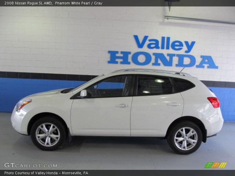 Phantom White Pearl / Gray 2008 Nissan Rogue SL AWD
