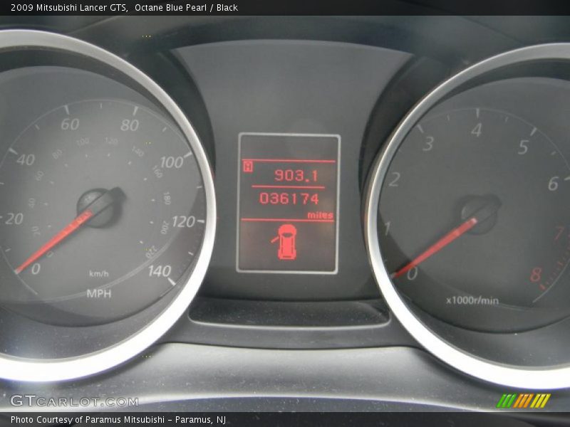 Octane Blue Pearl / Black 2009 Mitsubishi Lancer GTS