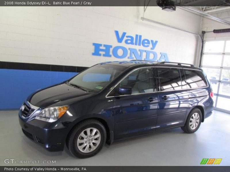 Baltic Blue Pearl / Gray 2008 Honda Odyssey EX-L