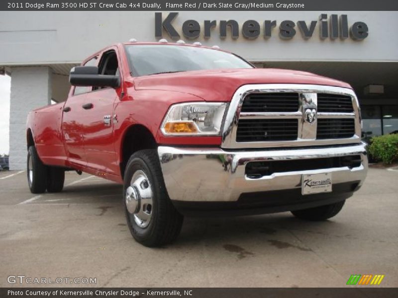 Flame Red / Dark Slate Gray/Medium Graystone 2011 Dodge Ram 3500 HD ST Crew Cab 4x4 Dually
