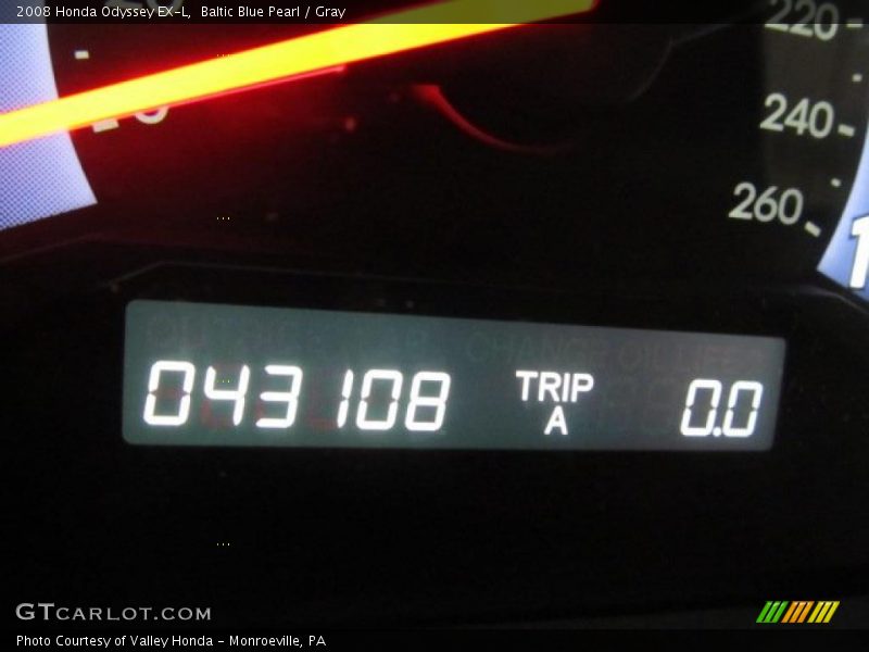 Baltic Blue Pearl / Gray 2008 Honda Odyssey EX-L