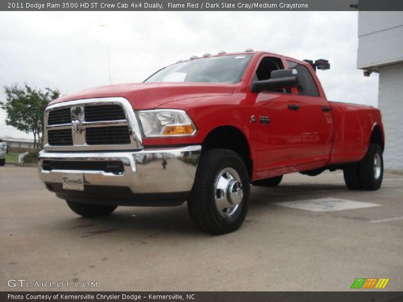 Flame Red / Dark Slate Gray/Medium Graystone 2011 Dodge Ram 3500 HD ST Crew Cab 4x4 Dually