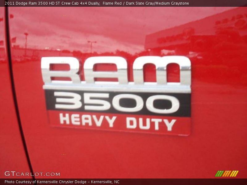 Flame Red / Dark Slate Gray/Medium Graystone 2011 Dodge Ram 3500 HD ST Crew Cab 4x4 Dually