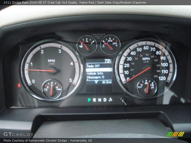 Flame Red / Dark Slate Gray/Medium Graystone 2011 Dodge Ram 3500 HD ST Crew Cab 4x4 Dually