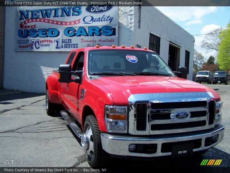 Vermillion Red / Medium Stone 2010 Ford F350 Super Duty XLT Crew Cab Dually
