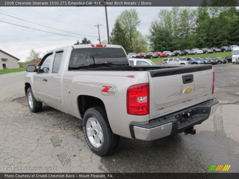 Silver Birch Metallic / Ebony 2008 Chevrolet Silverado 1500 Z71 Extended Cab 4x4