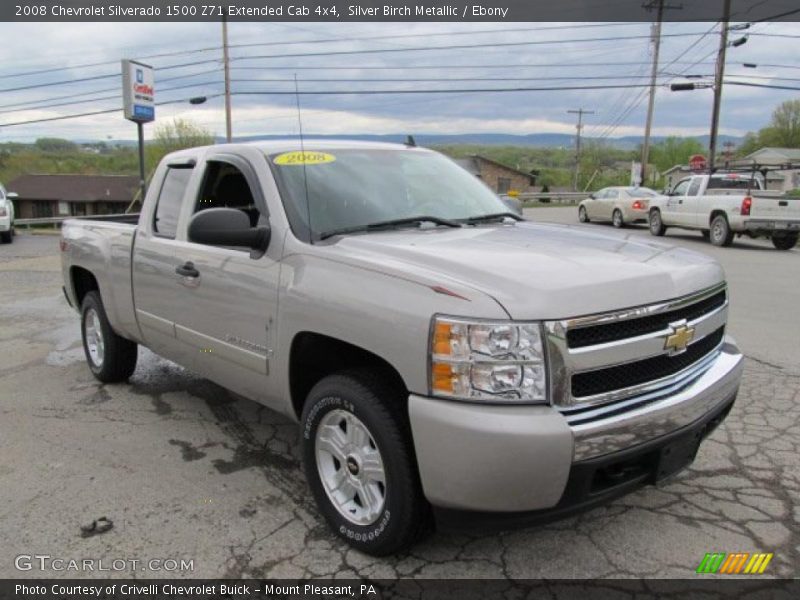 Silver Birch Metallic / Ebony 2008 Chevrolet Silverado 1500 Z71 Extended Cab 4x4