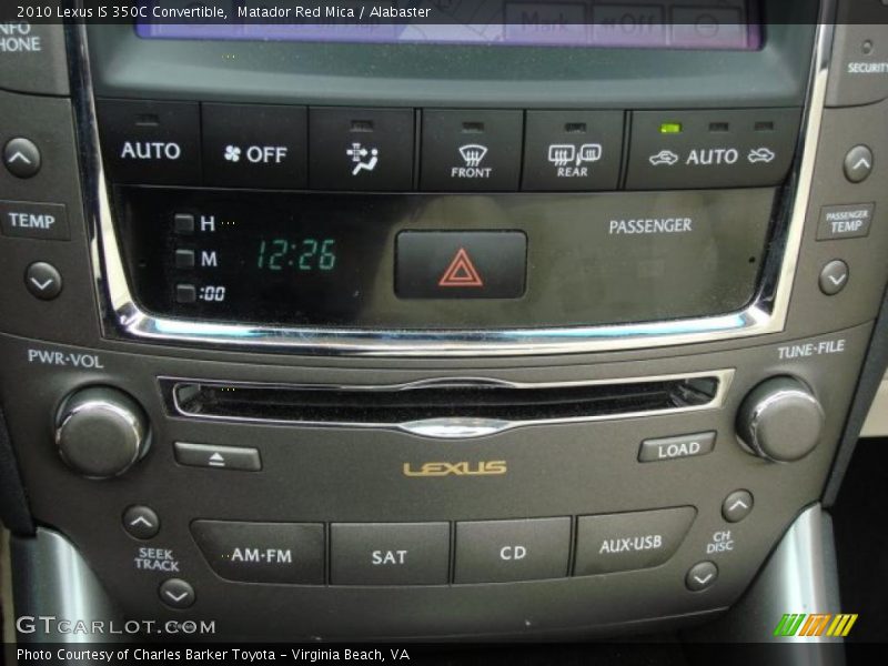 Controls of 2010 IS 350C Convertible