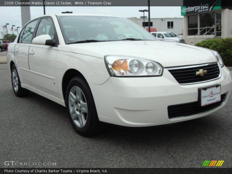 White / Titanium Gray 2008 Chevrolet Malibu Classic LS Sedan