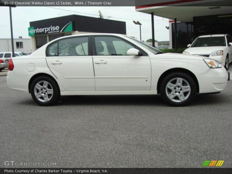 White / Titanium Gray 2008 Chevrolet Malibu Classic LS Sedan