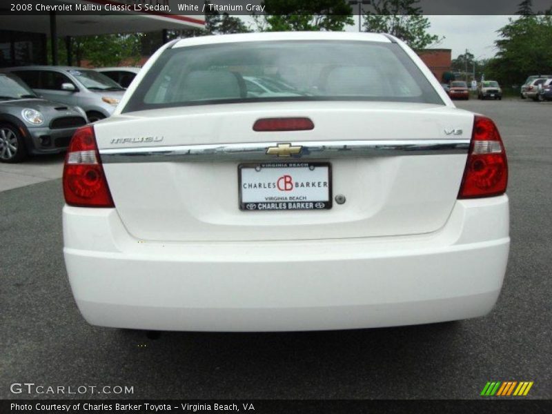 White / Titanium Gray 2008 Chevrolet Malibu Classic LS Sedan