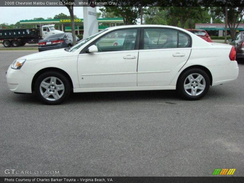 White / Titanium Gray 2008 Chevrolet Malibu Classic LS Sedan