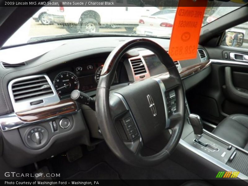White Suede / Charcoal Black 2009 Lincoln MKS AWD Sedan