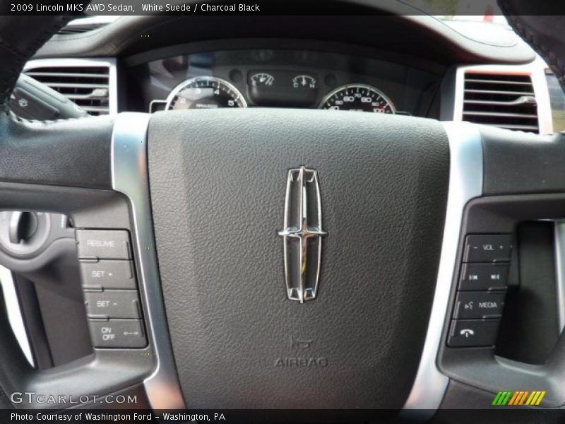 White Suede / Charcoal Black 2009 Lincoln MKS AWD Sedan