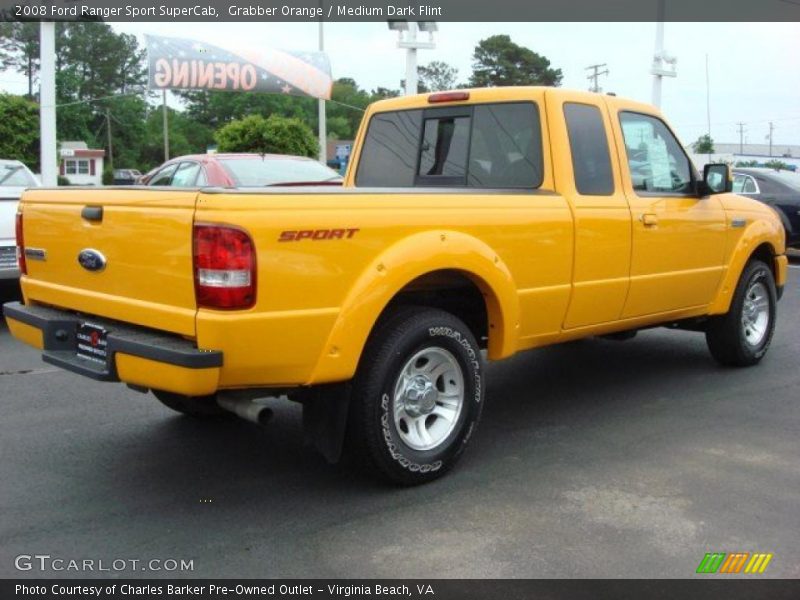 Grabber Orange / Medium Dark Flint 2008 Ford Ranger Sport SuperCab