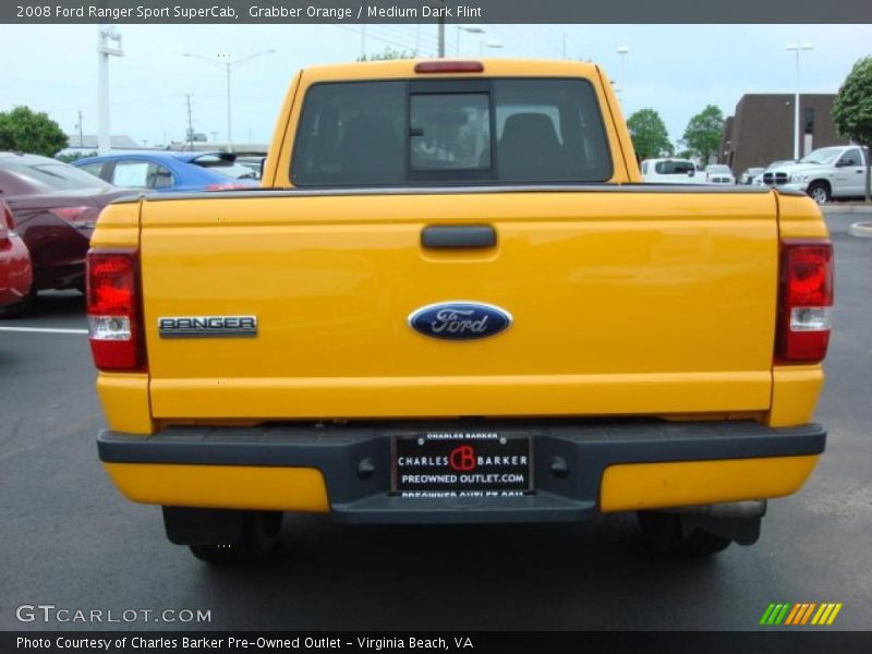 Grabber Orange / Medium Dark Flint 2008 Ford Ranger Sport SuperCab