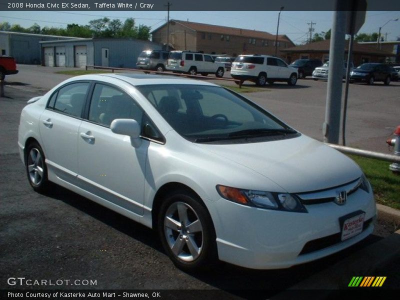 Taffeta White / Gray 2008 Honda Civic EX Sedan