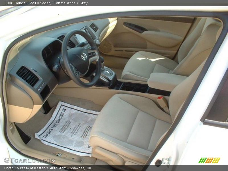 Taffeta White / Gray 2008 Honda Civic EX Sedan