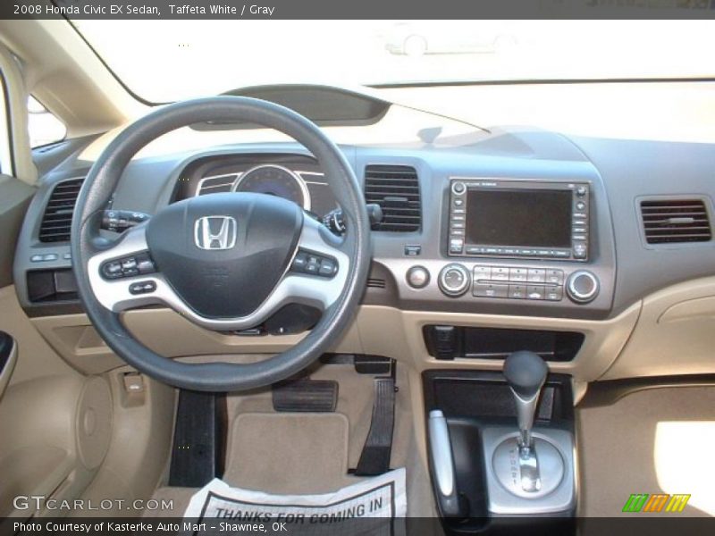 Taffeta White / Gray 2008 Honda Civic EX Sedan