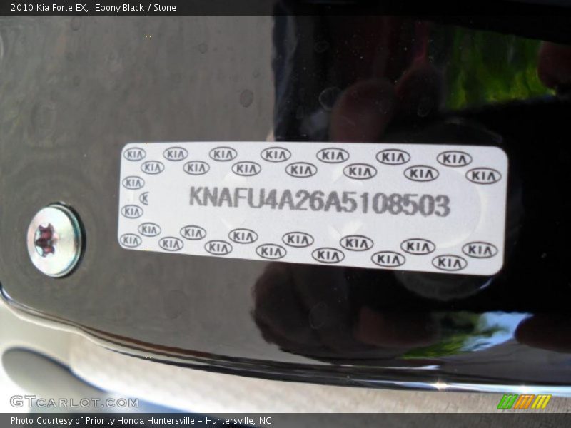 Ebony Black / Stone 2010 Kia Forte EX