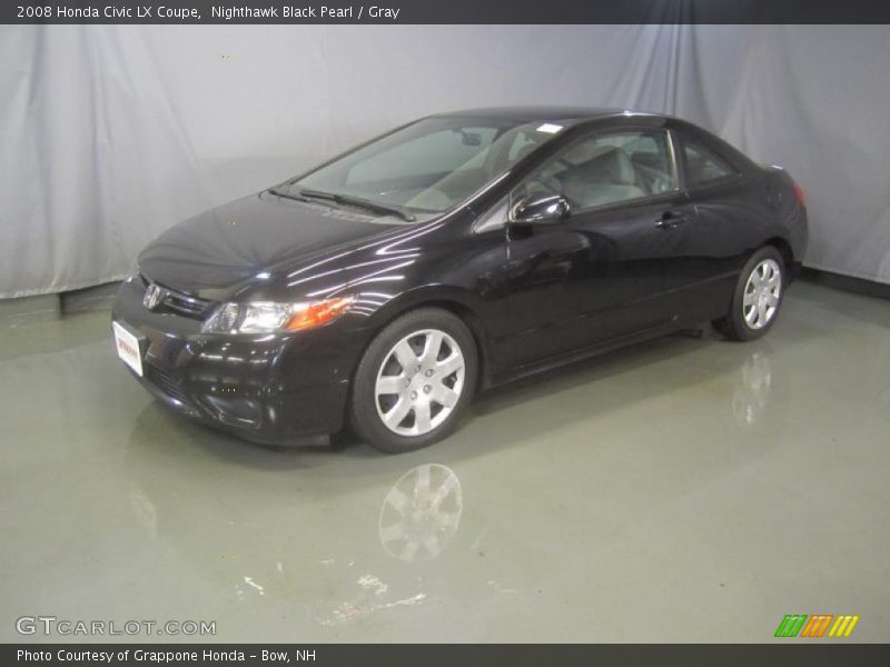 Nighthawk Black Pearl / Gray 2008 Honda Civic LX Coupe