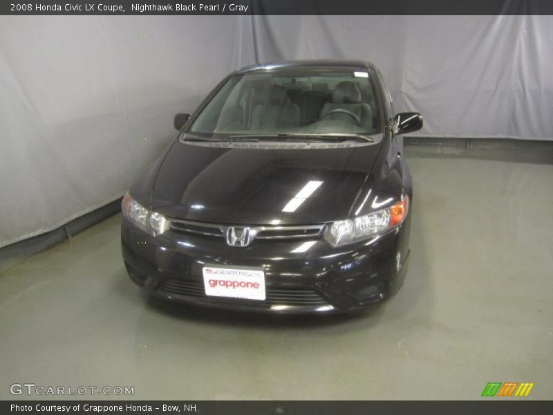 Nighthawk Black Pearl / Gray 2008 Honda Civic LX Coupe
